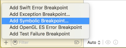 Add Symbolic Breakpoint